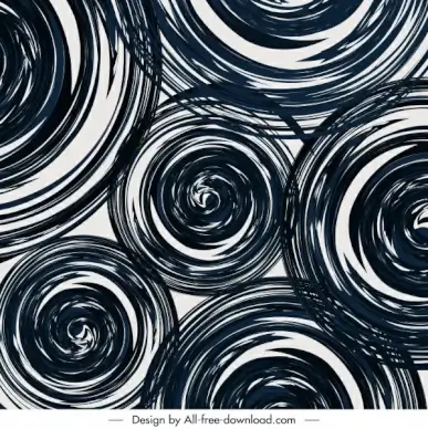 abstract painting illusive twisted circles sketch