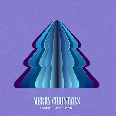 abstract paper layer christmas tree