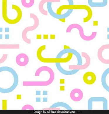 abstract pattern colorful bright flat shapes