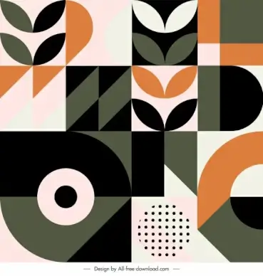 abstract pattern template colored flat shapes decor