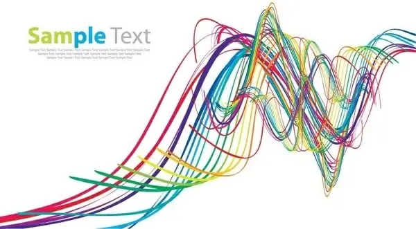 Abstract Rainbow Wave Vector Art