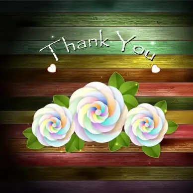 abstract rose on wood thank you card