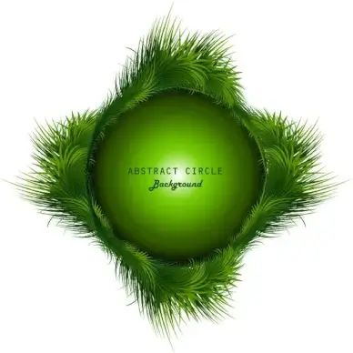 abstract shiny green grass colorful swirl circle vector design
