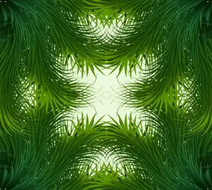 abstract shiny green grass vector frame background