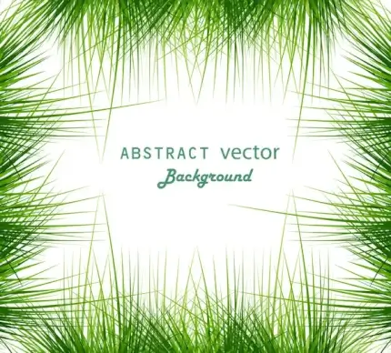 abstract shiny green grass vector frame whit background illustration