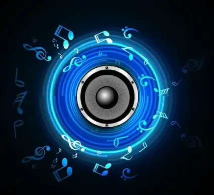 abstract speakers blue colorful background vector illustration