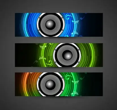 abstract speakers colorful header vector illustration