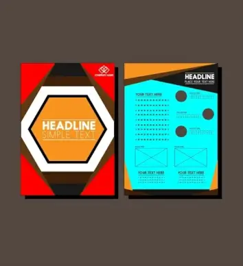 abstract style brochure design templates sets