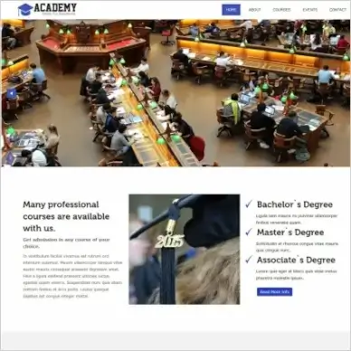 academy website template