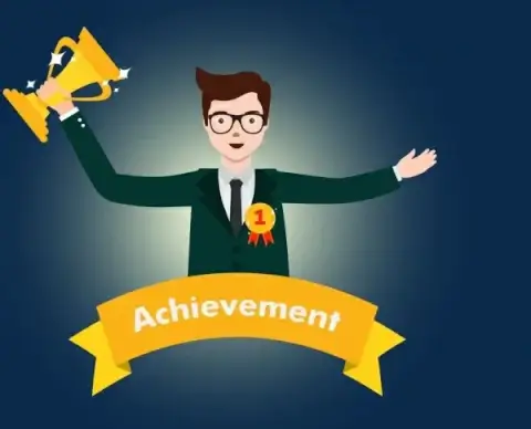 achievement background businessmen holding cup icon decoration