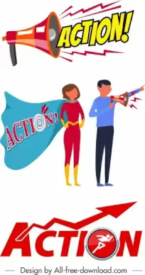 action sign templates speaker texts arrow human sketch