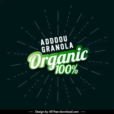 adddou granola organic advertising poster dynamic contrast rays texts decor
