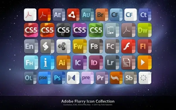 Adobe Flurry Icon Collection icons pack