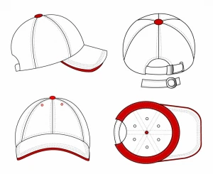 Adventurer Sandwich sport cap design elements black white outline