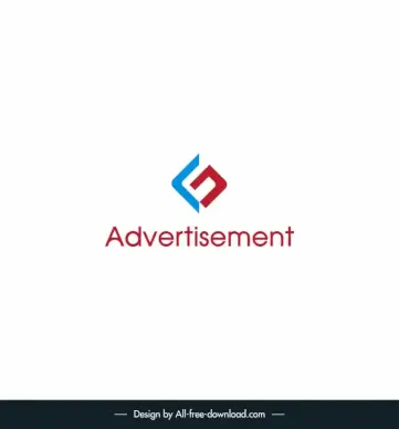advertisement with a logo template elegant geometry texts modern flat design