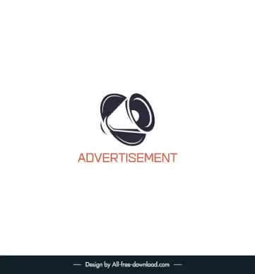 advertisement with a logo template flat handdrawn megaphone  sketch