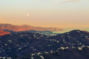 aerial autumn city desert down evening fall fog