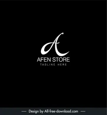 afen store logo template dark contrast black white stylized text outline 