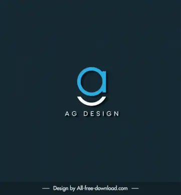 ag logo template flat stylized smile texts sketch
