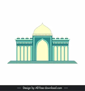 ahmedabad india building architecture icon flat symmetric elegant design