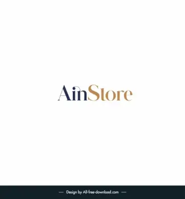 ainstore simple logo template modern elegant flat texts design 