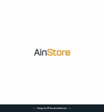 ainstore simple logo template modern flat texts decor