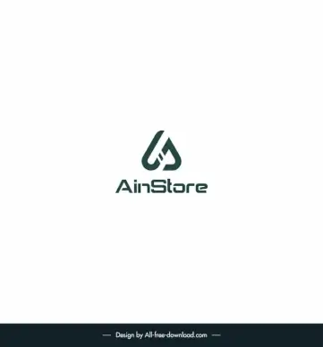 ainstore simple logotype modern flat abstract shape texts design