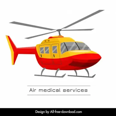 air medical services helicopter icon modern 3d sketch
