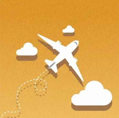 airplane background 3d white design clouds decoration