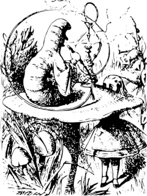 Alice Talking Worm Mushroom clip art