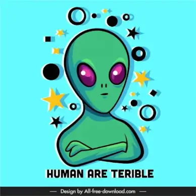 alien icon emotional sketch handdrawn cartoon character