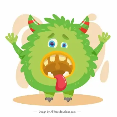 alien monster icon green design cartoon character sketch