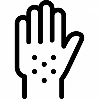 allergies sign icon flat black white hand spots sketch