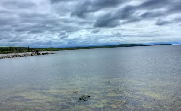 along the shoreline at lake nipigon ontario canada