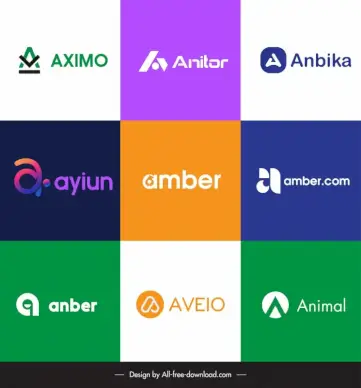 alphabet a logo templates elegant flat design 