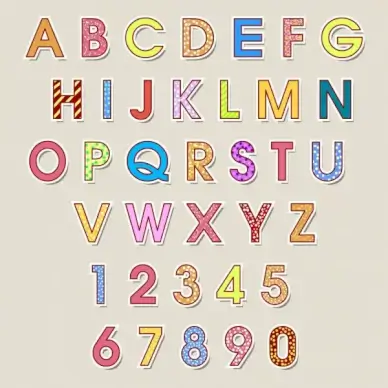 alphabet background colorful capital letters decoration flat design