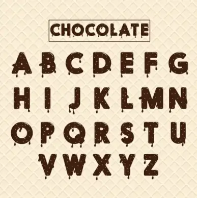 alphabet background melting chocolate decoration