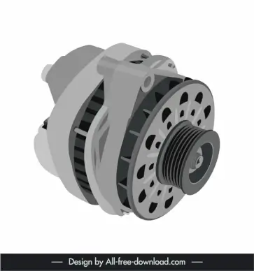 alternator icon 3d modern sketch