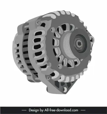 alternator icon modern 3d outline 