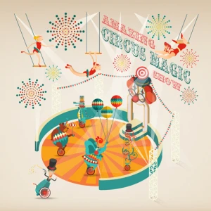 amazing circus show vector illustration