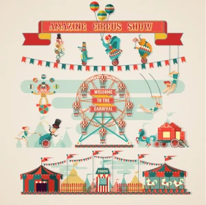 amazing circus show vector illustration