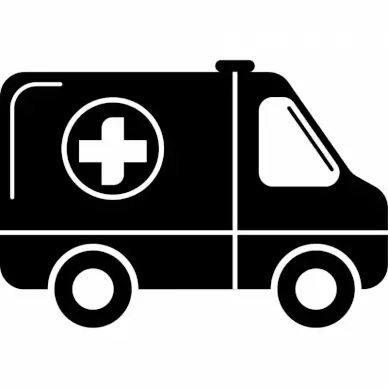 ambulance car icon flat silhouette sketch