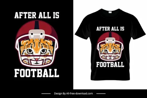american football cat tshirt template cute cartoon sketch