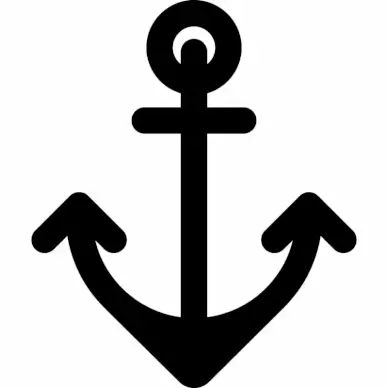 anchor sign icon flat symmetric silhouette sketch