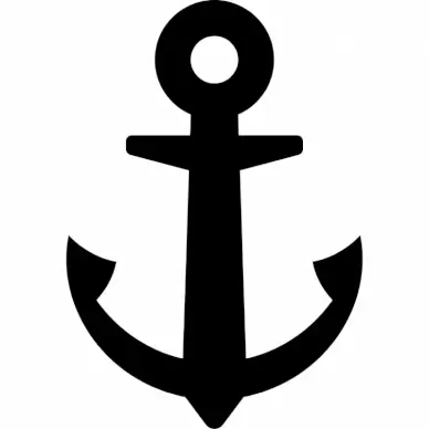 anchor sign icon flat symmetric silhouette symmetry outline 