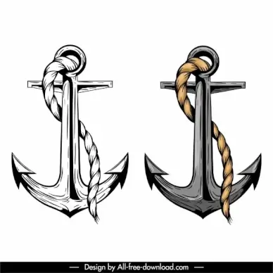 anchors icons classical mockup sketch
