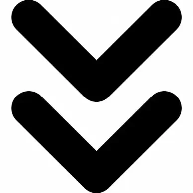 angle double down flat icon sign 
