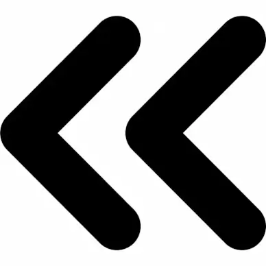 angle double left flat icon sign 