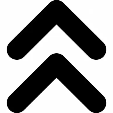 angle double up icon flat arrow shape