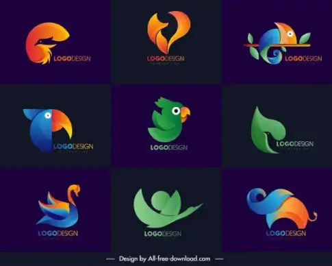 animals logo templates modern colored abstract decor